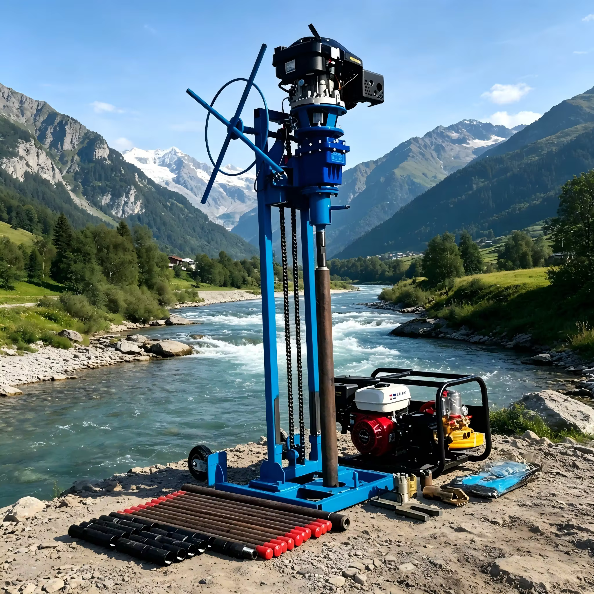 Plateforme de forage légère et personnalisée pour une profondeur de 15 m – Portable pour les travaux