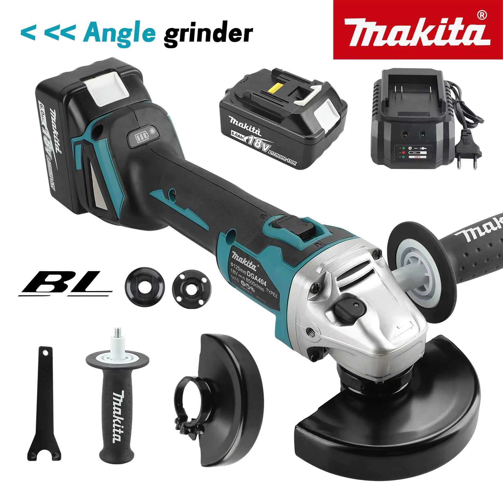 Meuleuse d'angle sans fil Makita DGA504 18V 6.0Ah 125mm au lithium