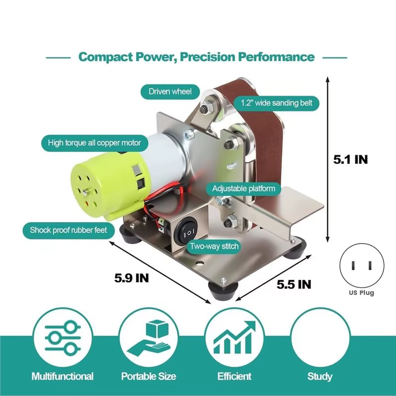 Mini ponceuse à bande électrique