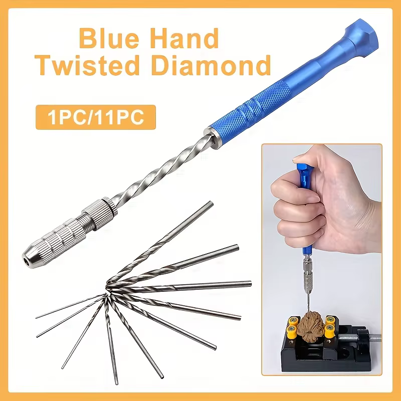 Perceuse hélicoïdale manuelle semi-automatique étendue bleue de 0.5 à 3mm