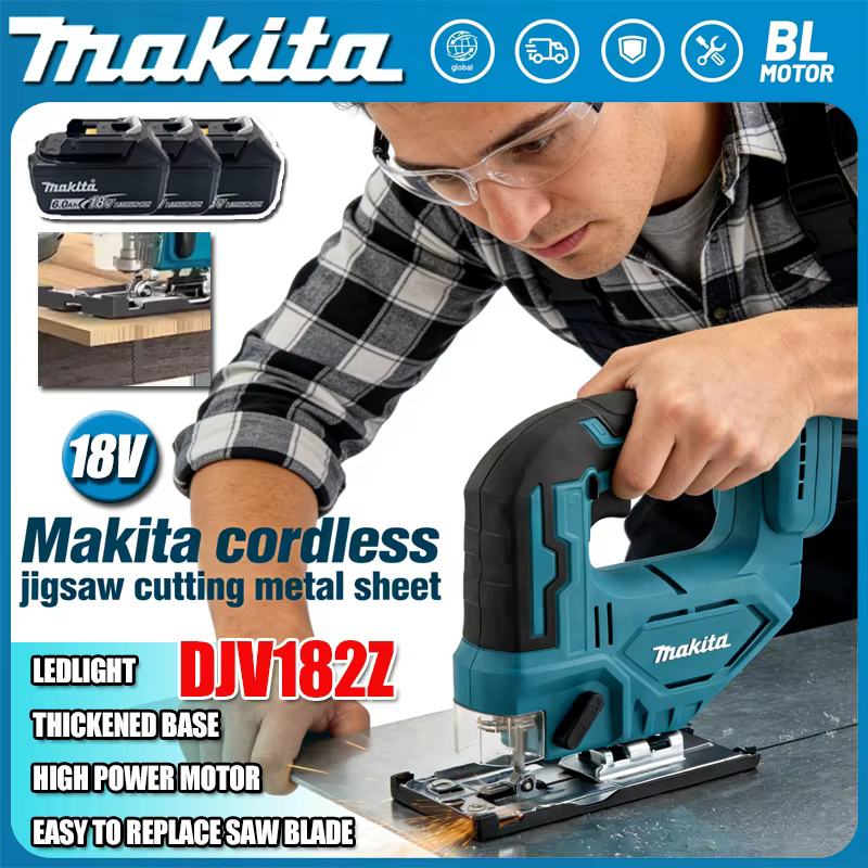 Scie sauteuse électrique sans fil Makita DJV182 340W avec lame de scie