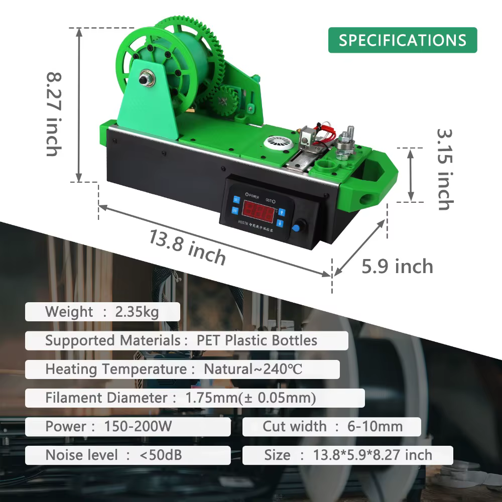 Kit d'extrusion de filament 3D DIY pour ordinateur de bureau, outil multifonctionnel pour la fabrication de filaments plastiques pour la création de consommables d'impression 3D