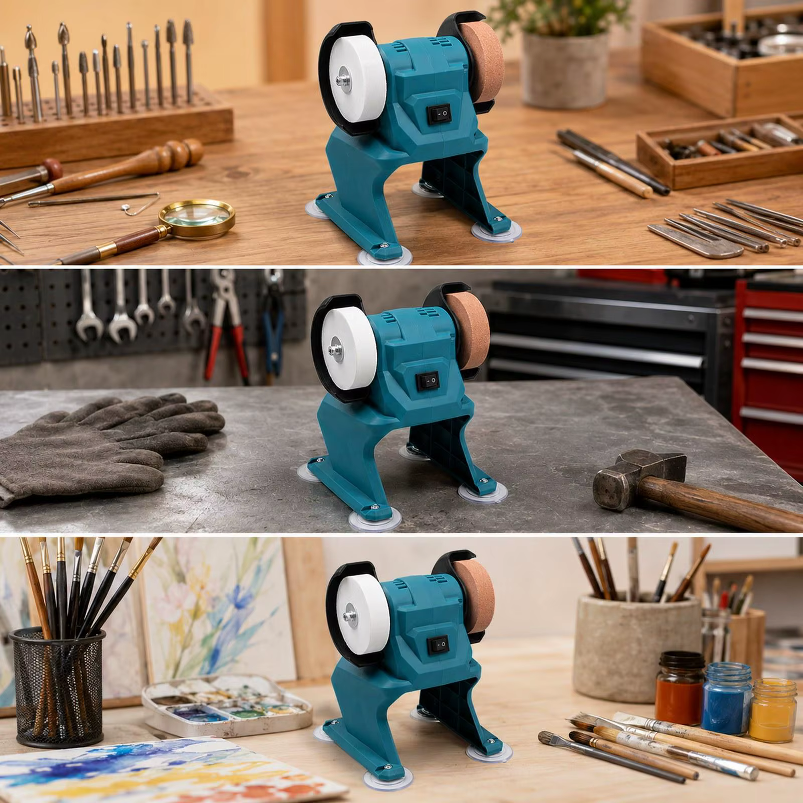 Mini-meuleuse de banc avec ventouse