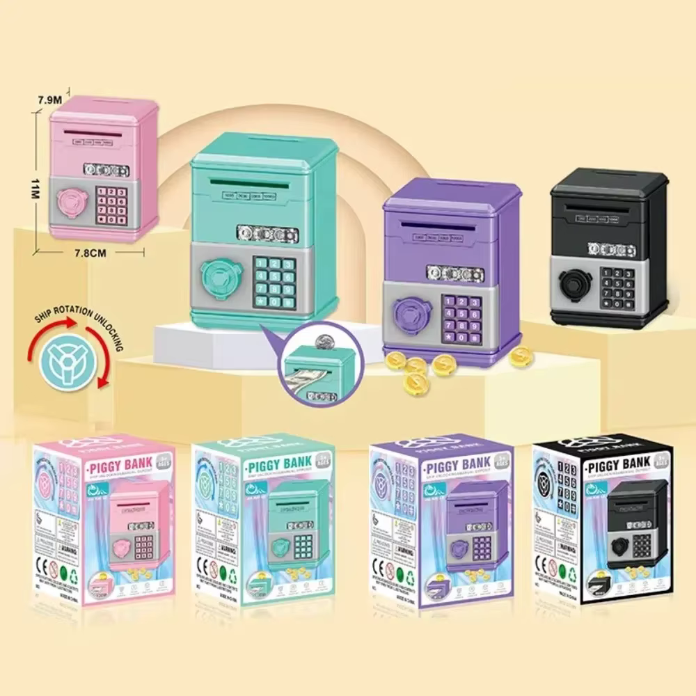 Tirelire avec mot de passe créatif pour enfants, Mini ATM, boîte d'argent, banque d'économie d'argent, jouets d'économie financière, cadeau pour enfants