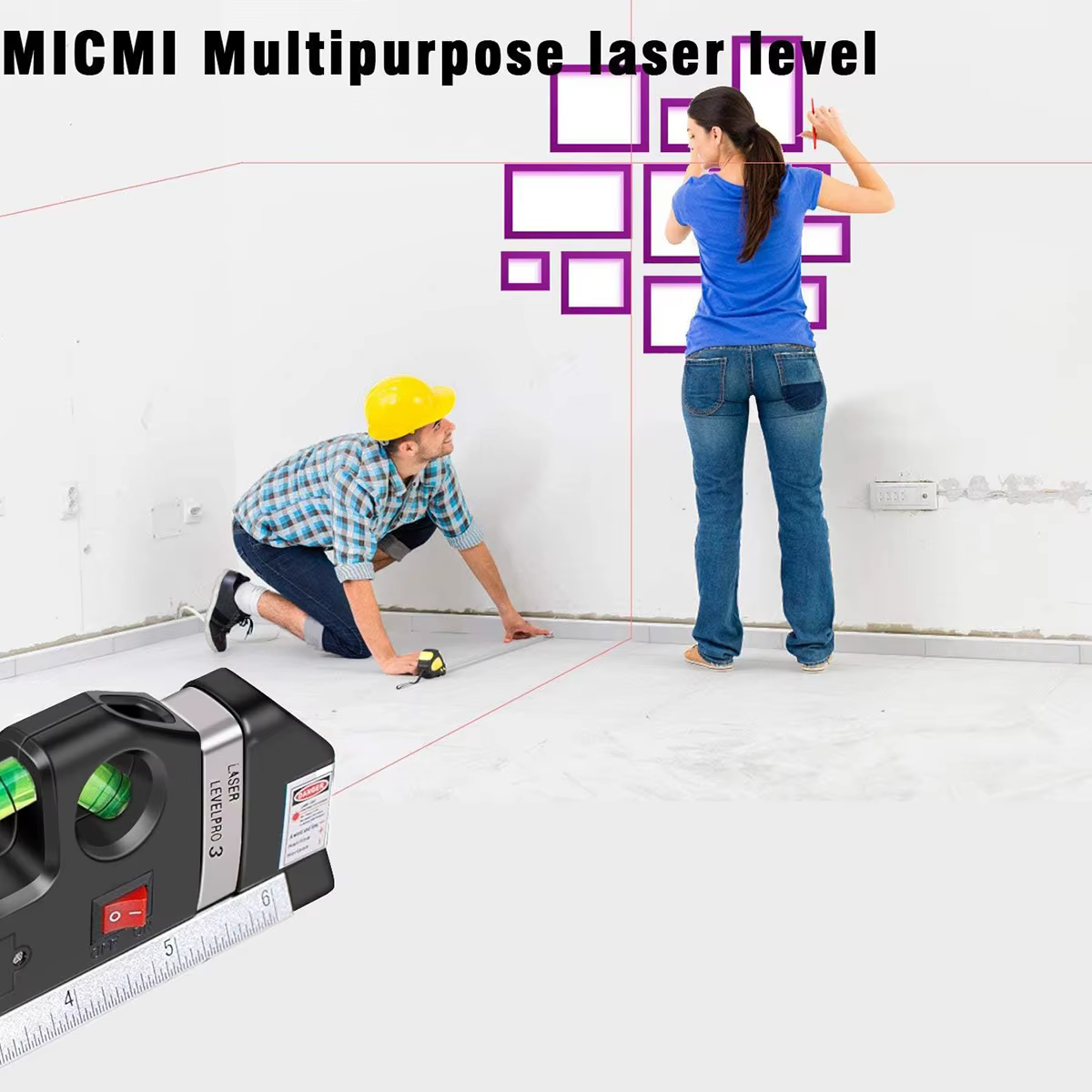 Niveau laser, outil de ligne polyvalent et compte-gouttes