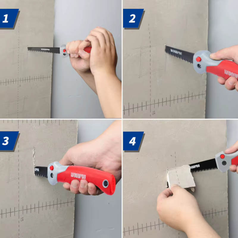 Scie à main pliante pour plaques de plâtre avec lame en acier SK5 revêtue de téflon