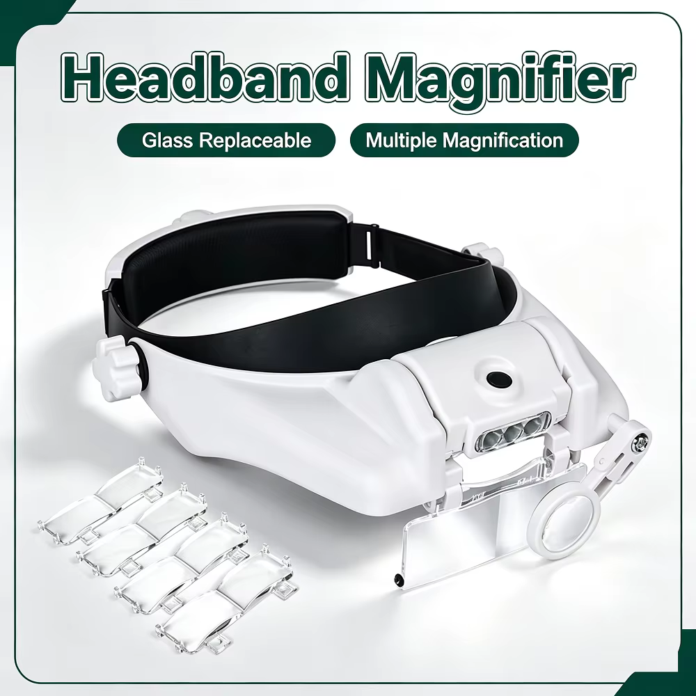 Loupe à bandeau LED, Loupes mains libres pour bijoux