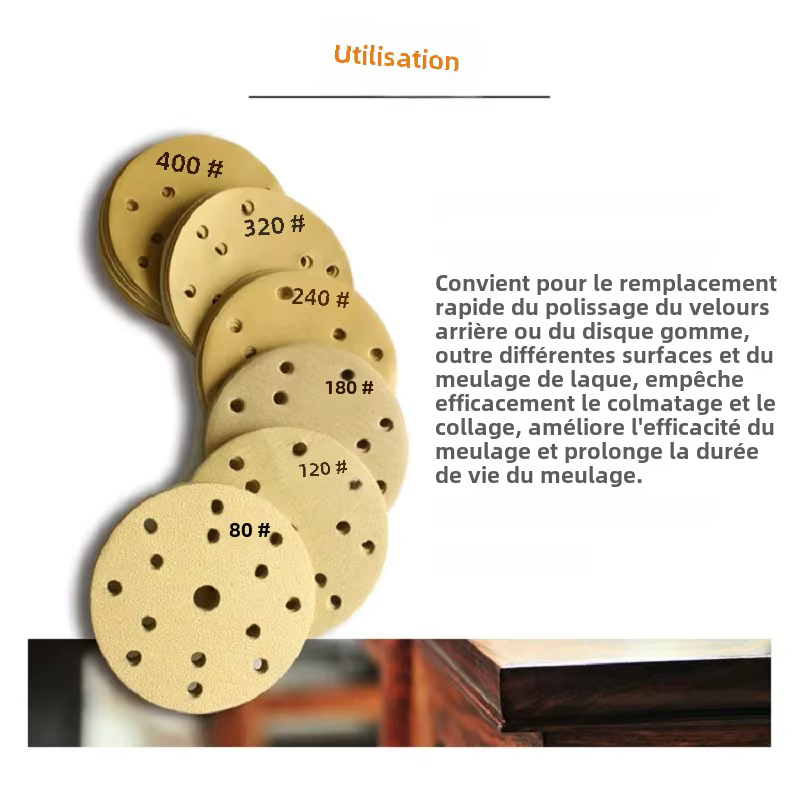 Disque de ponçage à crochet et boucle de 6 pouces