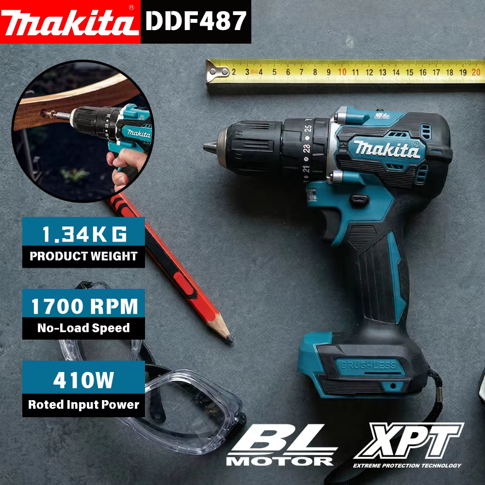 Perceuse-visseuse sans fil MAKITA DDF487 18V sans balais 1700 tr/min