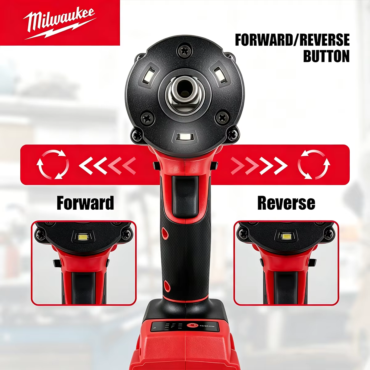 Clé à chocs sans fil Milwaukee 1/2' M18 FUEL Brushless 650N.m 9000RPM avec 3 lumières LED