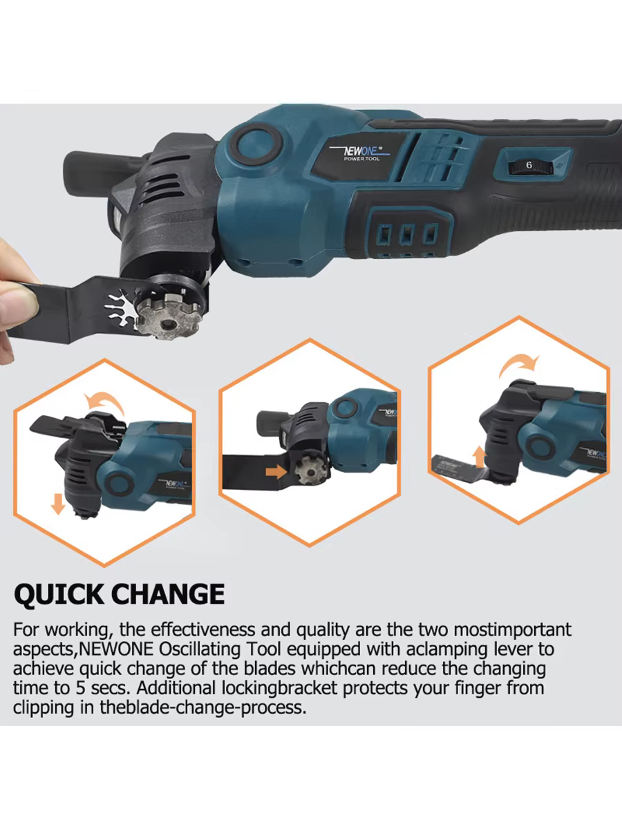 Outil oscillant à dégagement rapide sans balais NEWONE 18V