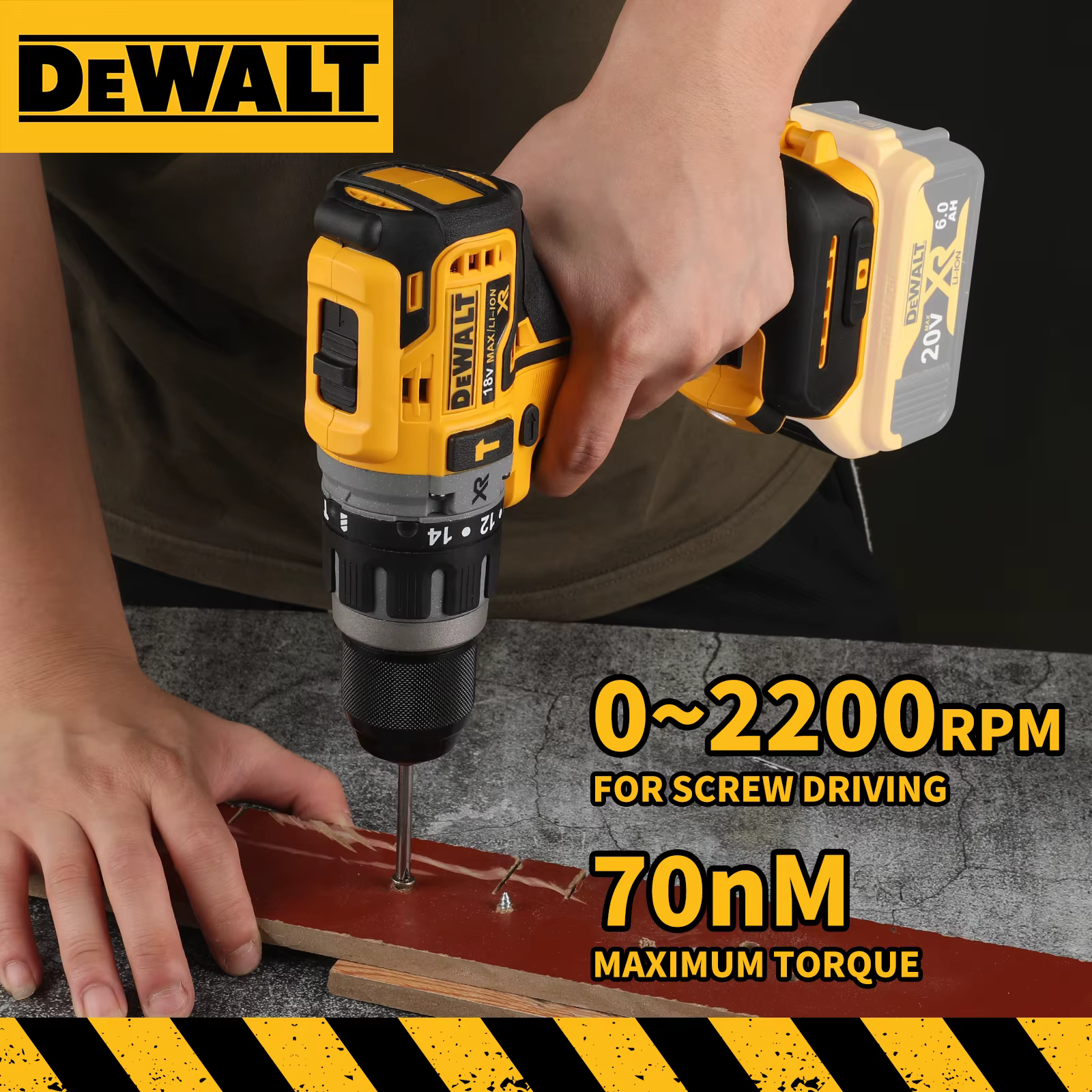 2025 Dewalt 2000 tr/min perceuse électrique sans fil pilote sans brosse vitesse réglable