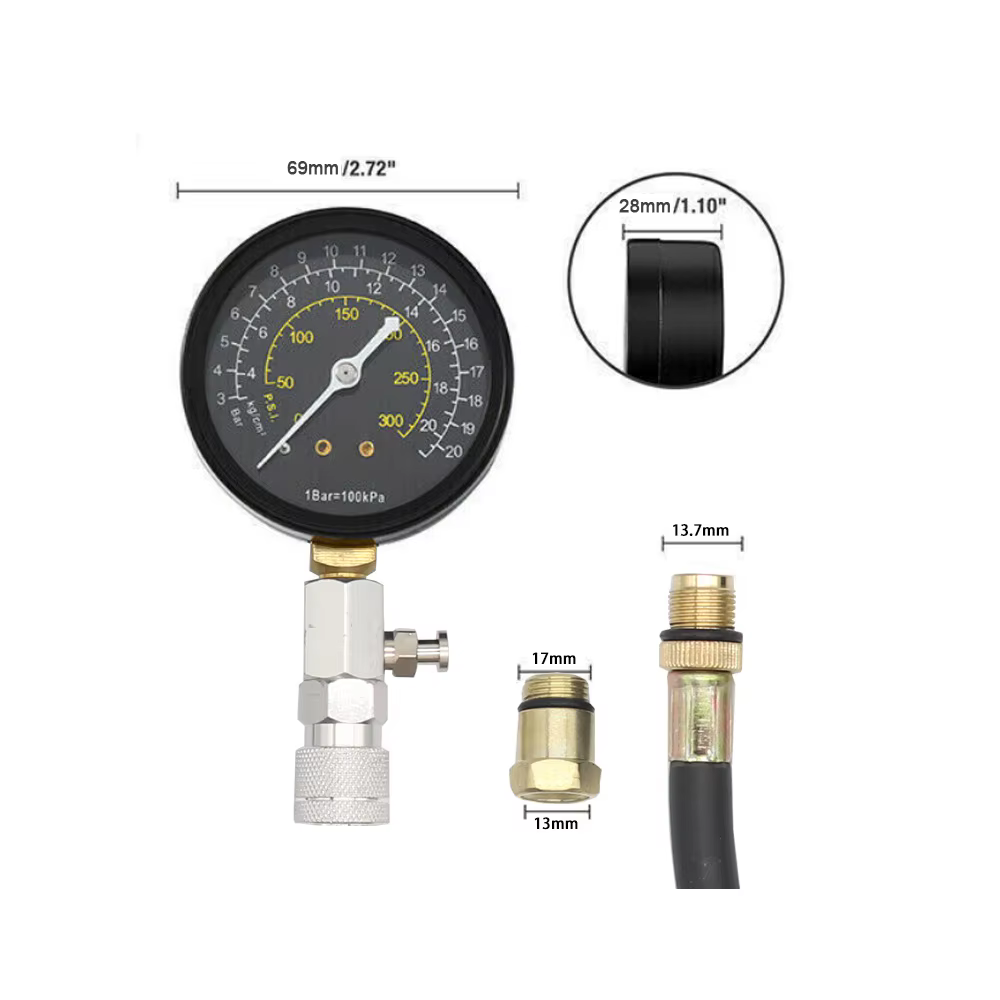 Kit de testeur de compression de cylindre de moteur 0-300PSI