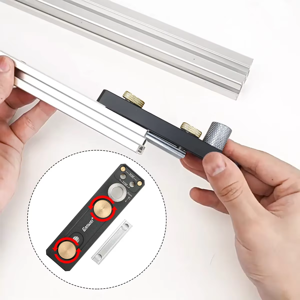 Guide de perçage sur rail à profil en aluminium pour perforateur vertical pour 20 # 30 # 40 # Profilés