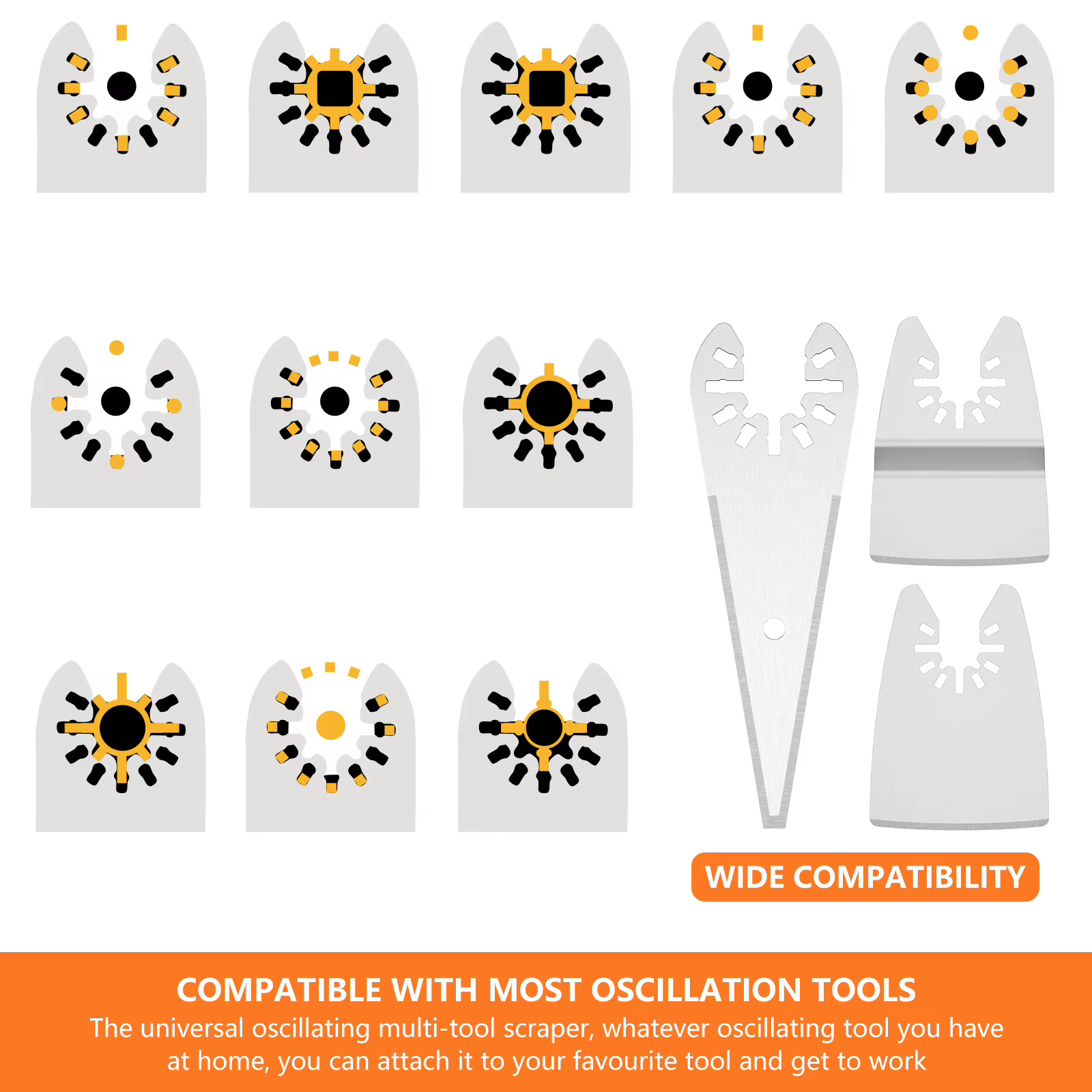 Lames de grattoir oscillantes universelles pour outil multifonction