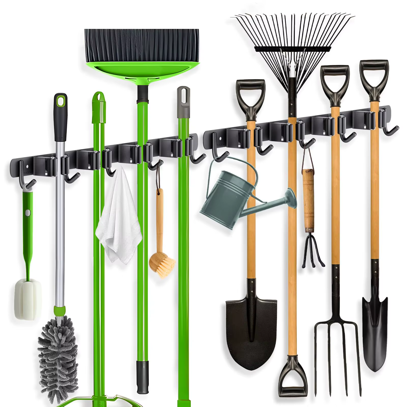 Support à outils en métal robuste avec 4 fentes et 5 crochets