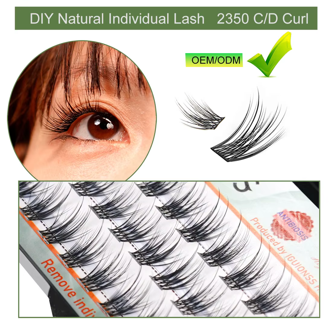 IGUIONSS Extension de faux cils segmentés bricolage outils de maquillage de cils individuels naturels cils doux faciles à utiliser