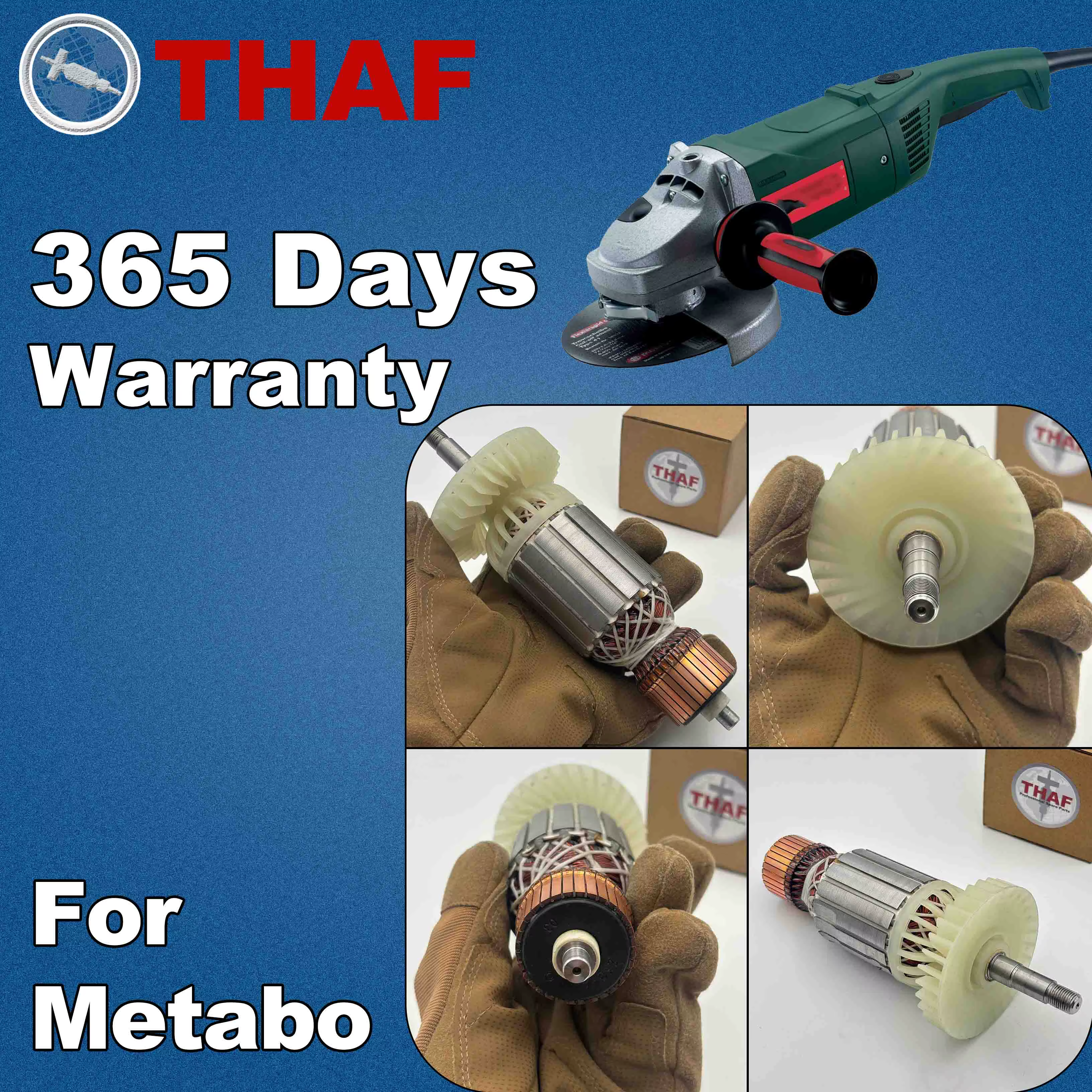 AC 220V 240V W21-180 W20-180 W21-230 W20-230 Induit Rotor pour METABO Meuleuse Angulaire Pièces de rechange