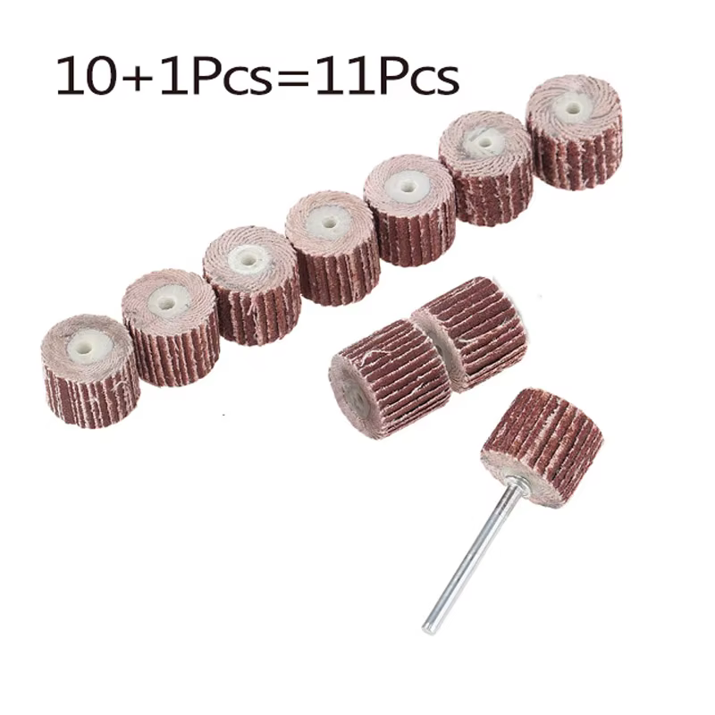Lot de 11 outils abrasifs à tige de 3 mm pour ponceuse