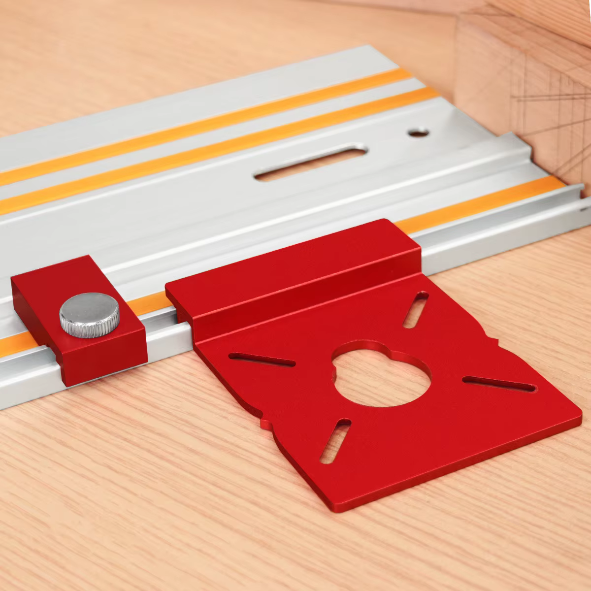 Adaptateur de rail de guidage pour routeur en alliage d'aluminium pour le travail du bois ou 2 butées