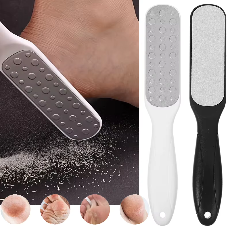 Râpe à pieds double face de haute qualité pour éliminer les callosités et peaux mortes – Outil professionnel de pédicure, grattoir et lime à talons