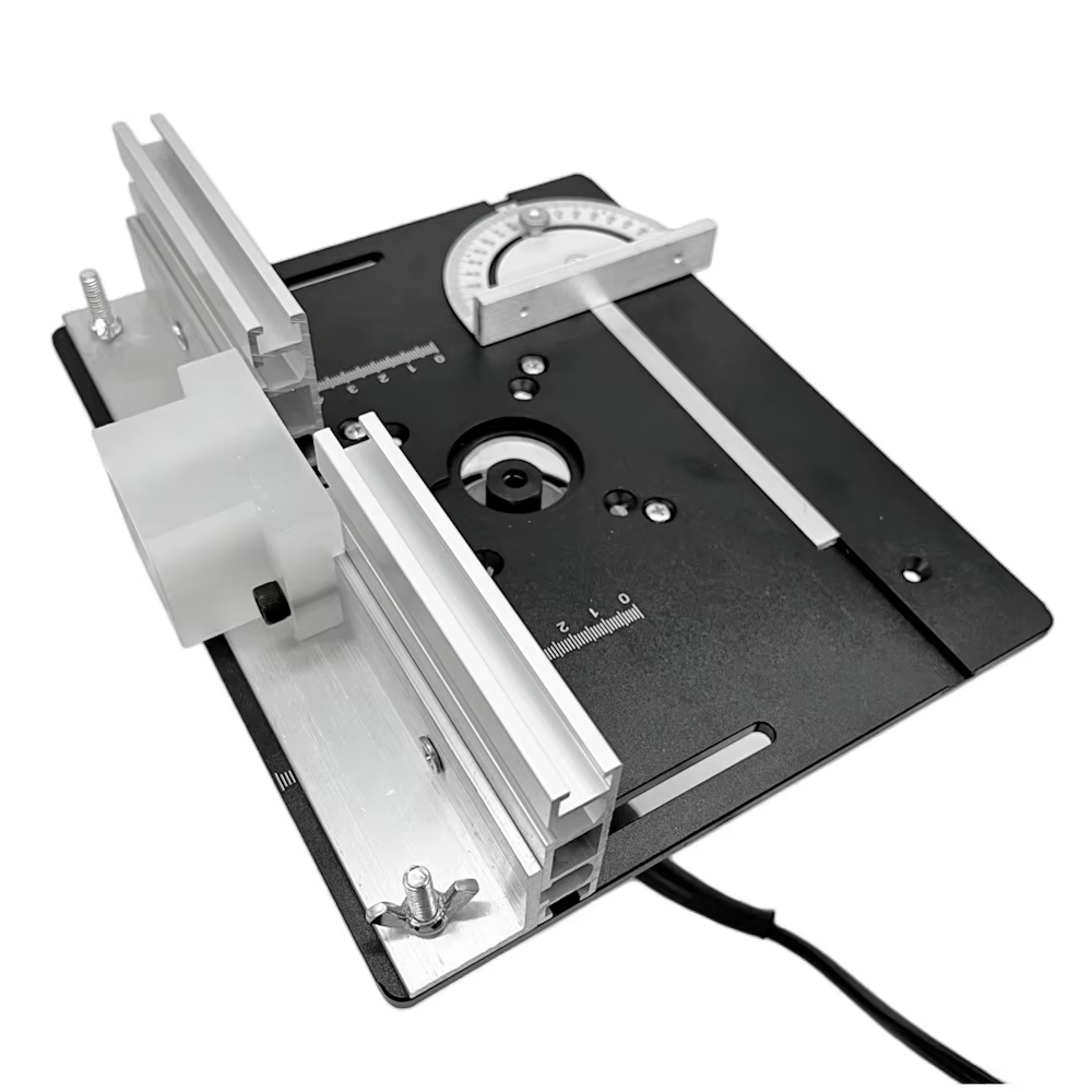 Plaque d'insertion de Table de routeur en aluminium avec Guide et support de jauge d'onglet pour bancs de travail du