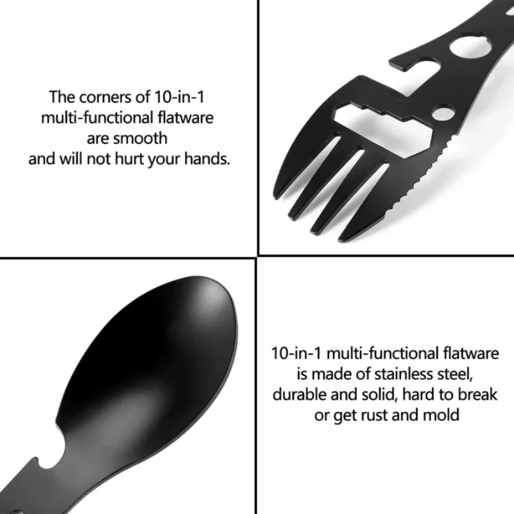 Nouveau Couteau Sifflet Multifonctionnel 2026 pour Camping en Plein Air, Survie, Cuillère-Tournevis de Cuisine, Clé Multifonction, Ouvre-Bouteille