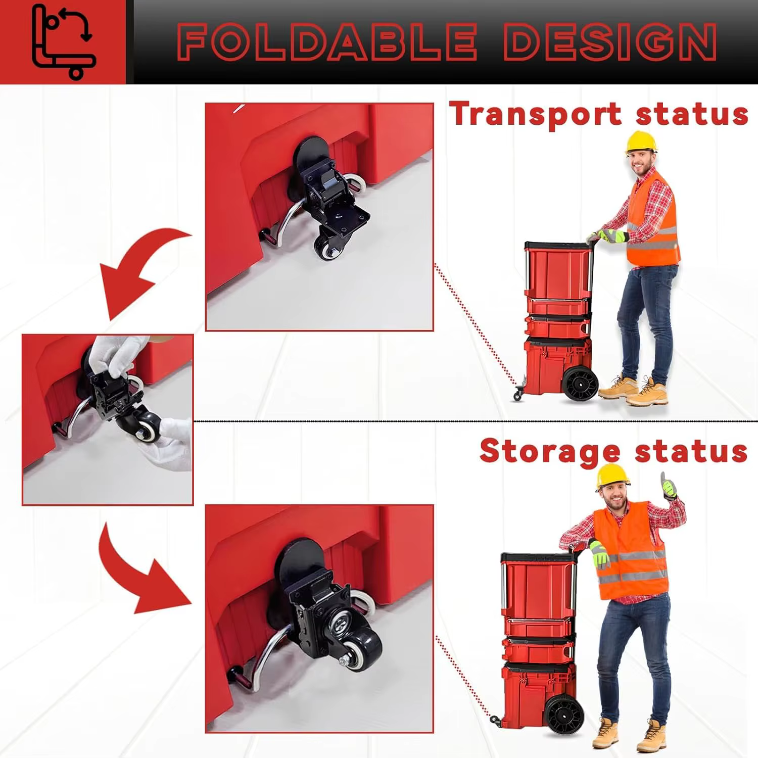 Kit de roues avant Packout compatible avec la boîte à outils roulante