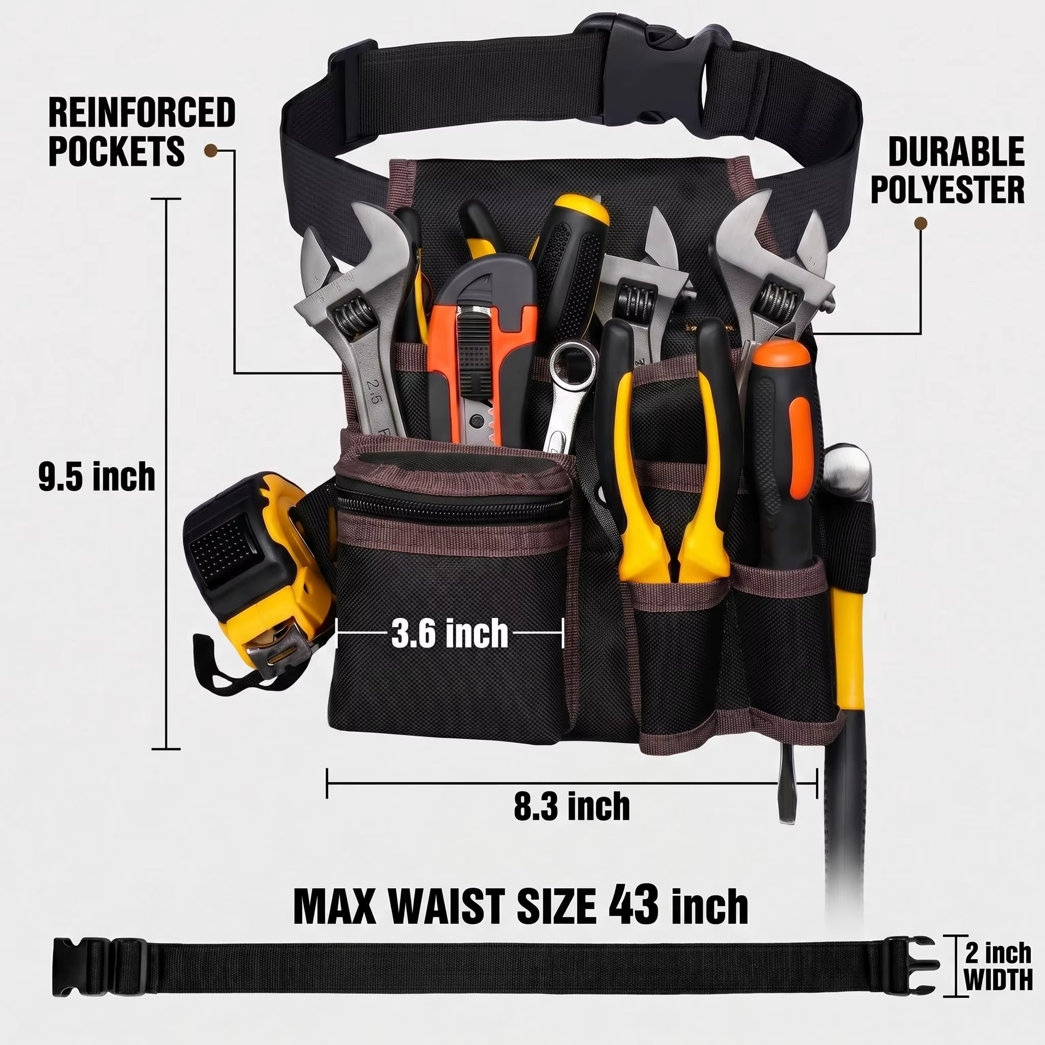 Pochette à outils avec ceinture réglable