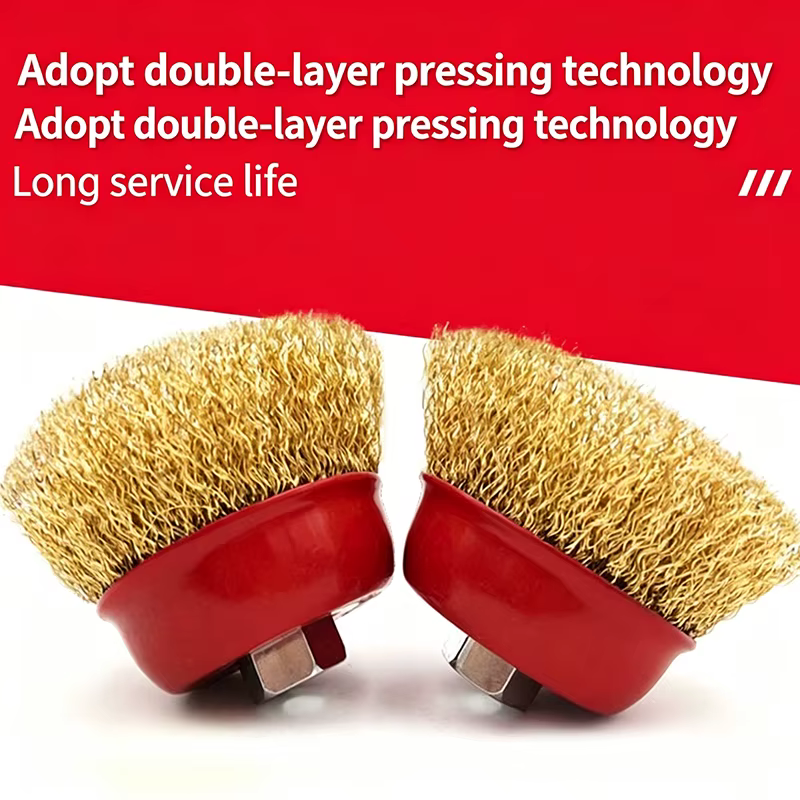 Brosse en fil d'acier de 4 pouces (125-150 mm) pour meuleuse d'angle