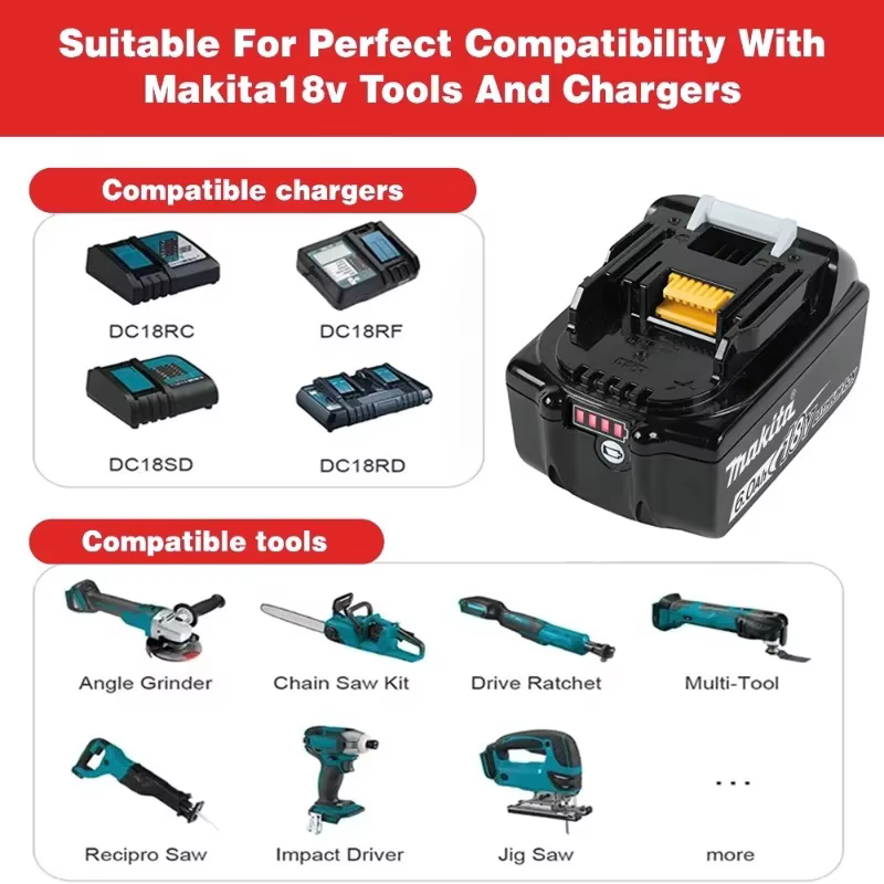 🤙 100% véritable Makita 6Ah pour batterie