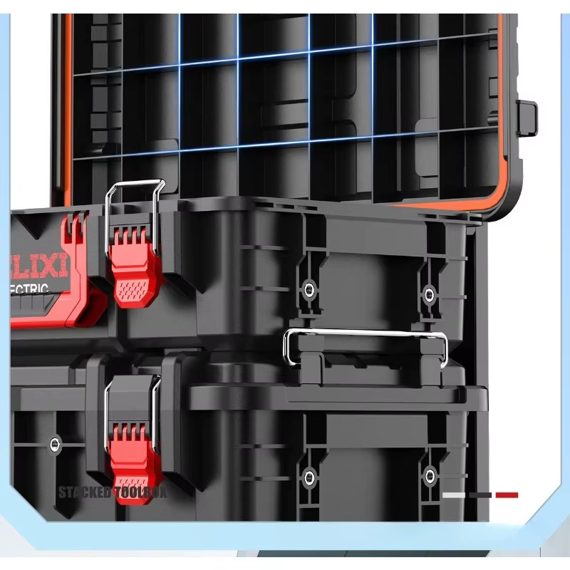 Ensemble de boîtes à outils empilables multifonctions grande capacité, organisateur durable et gain de temps, boîte à outils, étui à outils, rangement de garage