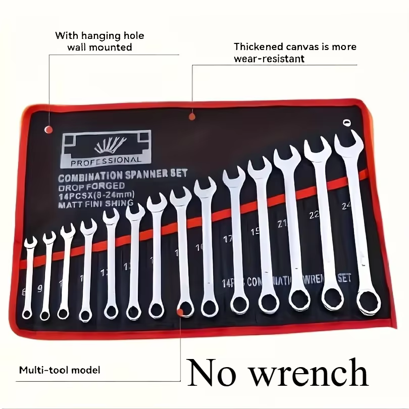 Organisateur d'outils à 14 poches. Sac de rangement pour clés durable avec poignée portable. Idéal pour l'organisation du garage et de l'atelier.