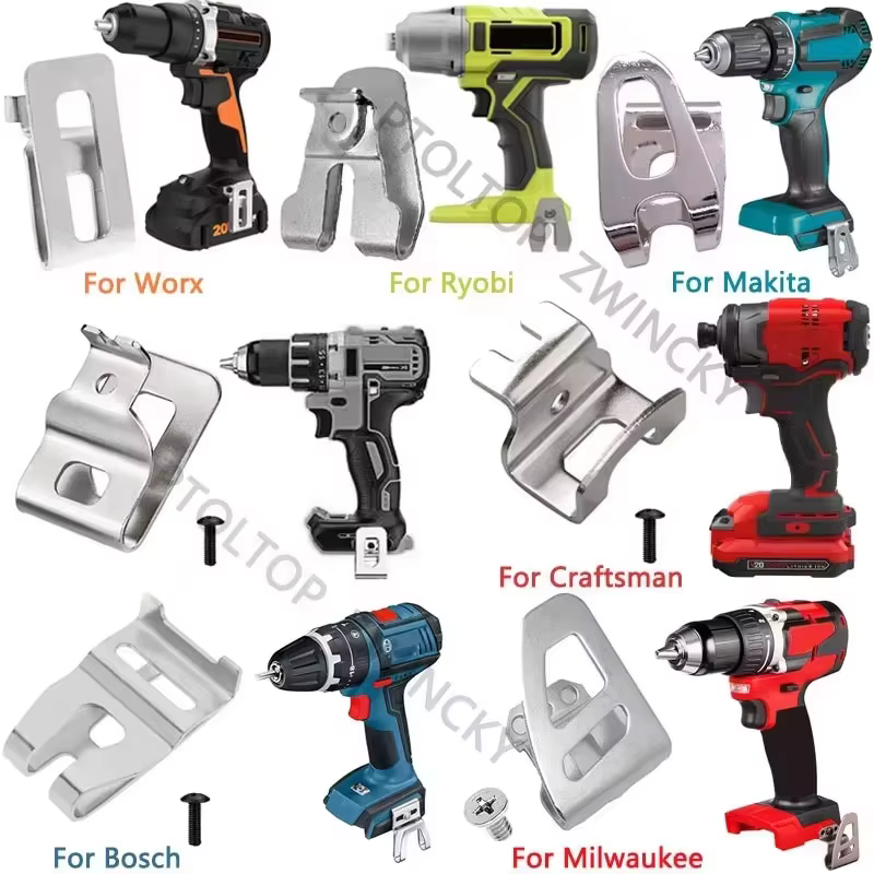 Crochets de fixation pour outils électriques Dewalt/Bosch/Makita/Milwaukee/Worx 18V 20V – Support de ceinture pour perceuses et clés sans fil