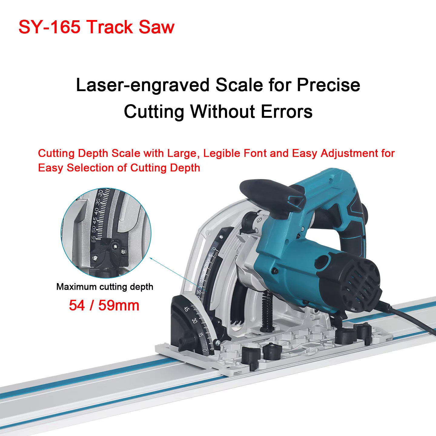 165 (2025 nouveau) 1400W scie à chenilles sans poussière pour le travail du bois