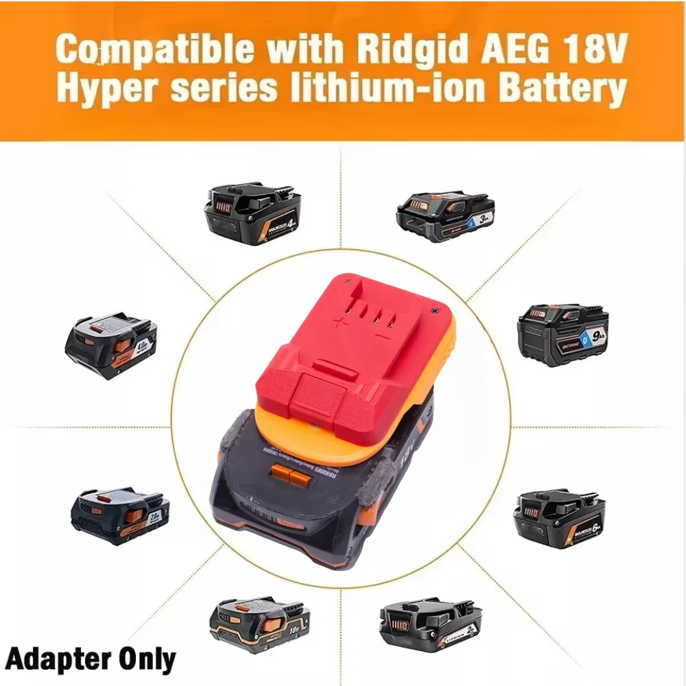 Adaptateur/convertisseur de batterie pour la série de batteries Li-ion RIDGID AEG 18V
