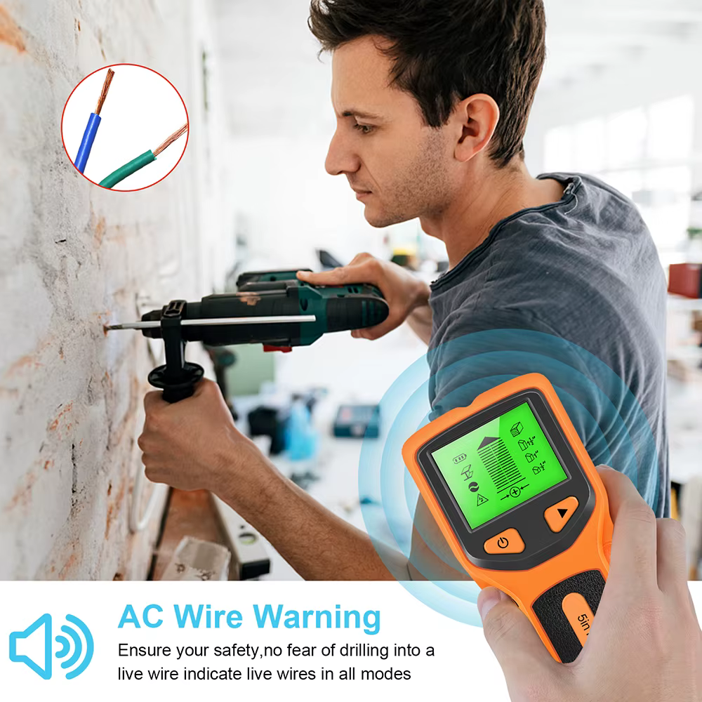 Détecteur de montants muraux 5 en 1, détecteur de métaux portatif multifonctionnel, détecteur de bois/métaux, instrument de mesure électronique