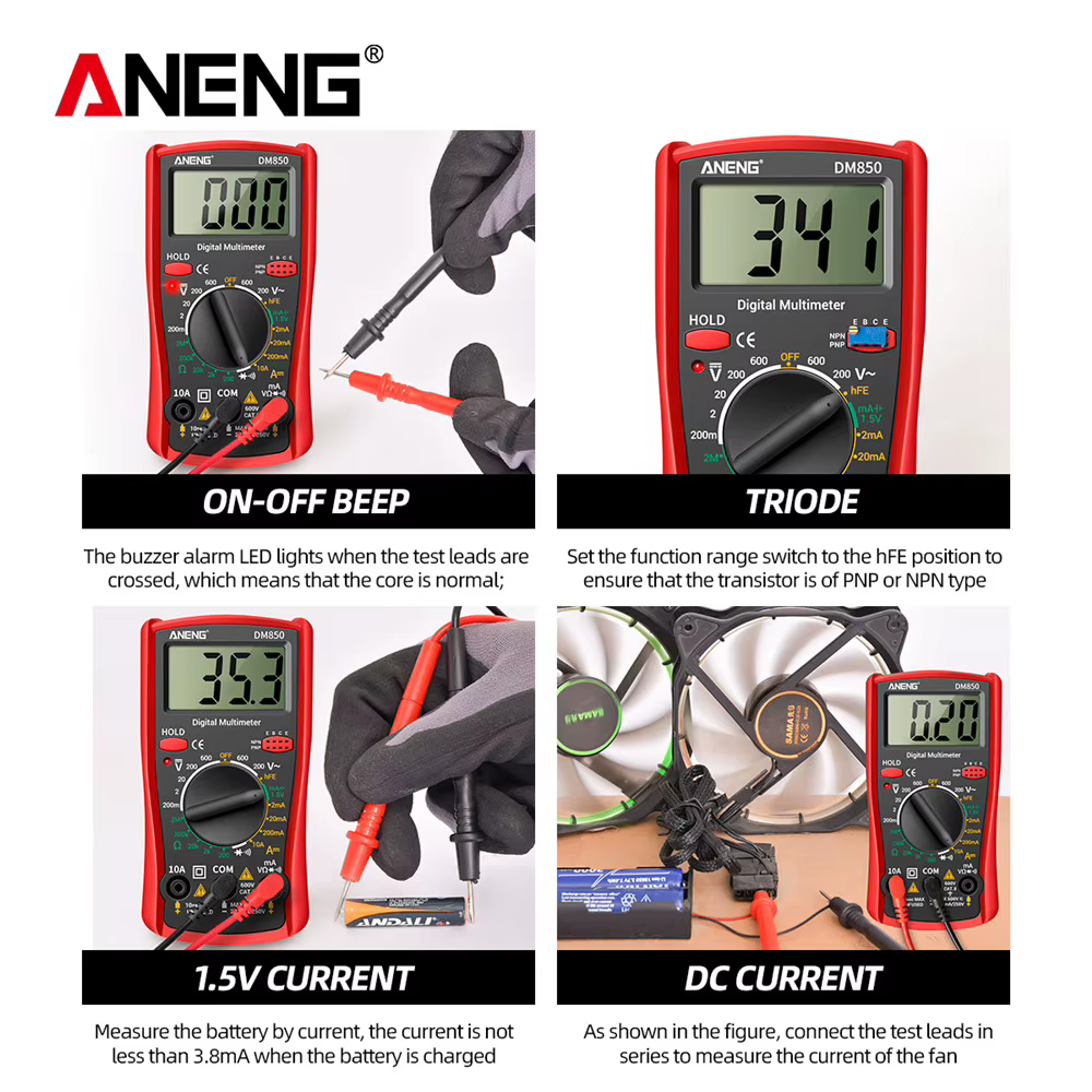 ANENG DM850 multimètre numérique professionnel automatique 1999 points testeur de tension AC/DC