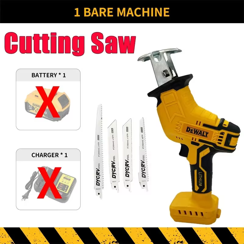 Scie sauteuse électrique sans fil Dewalt 2800 tr/min, scie électrique sans balais 20V, scie multifonctionnelle pour la coupe de métaux, de bois et de tuyaux