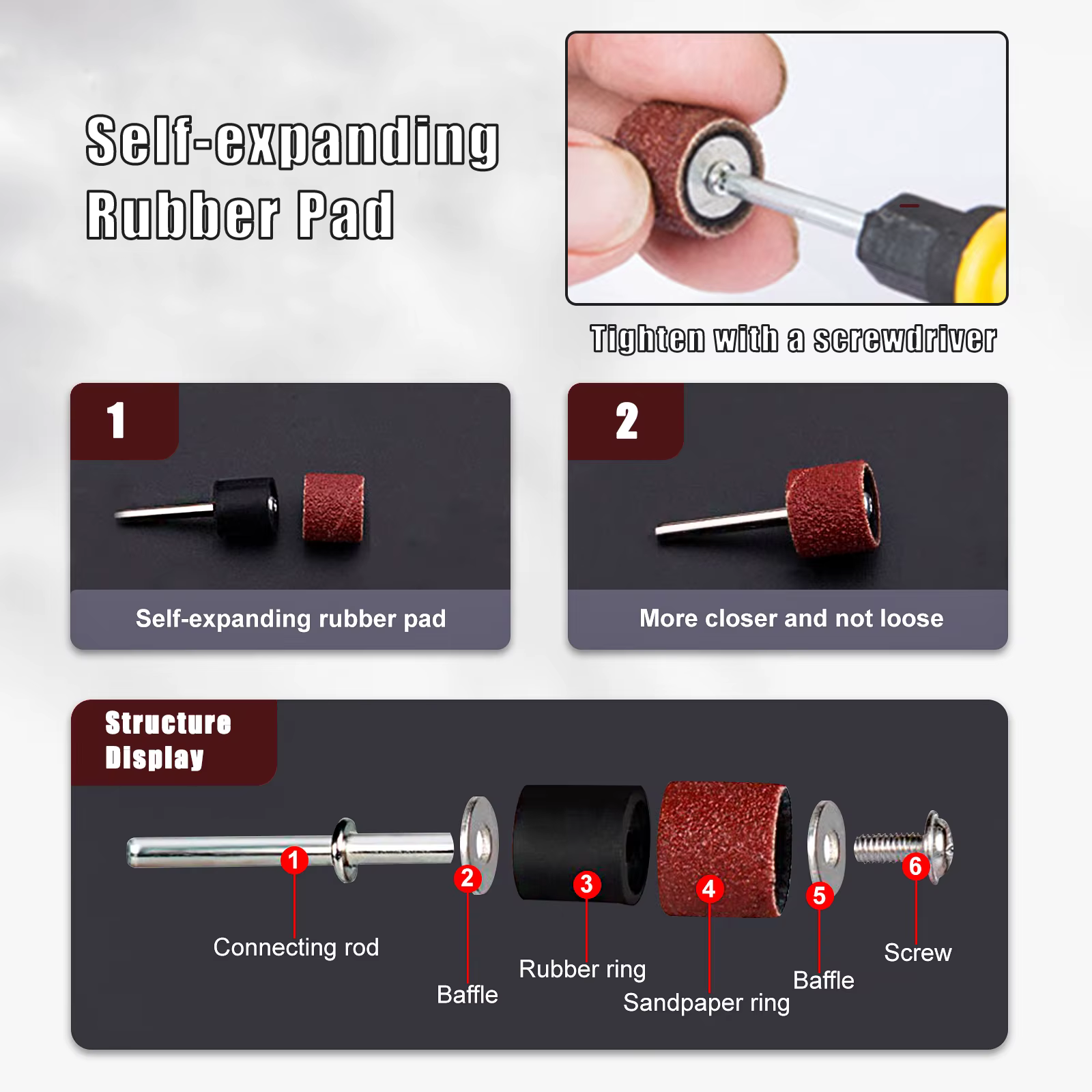 Kit de tambours de ponçage pour bandes de ponçage Dremel