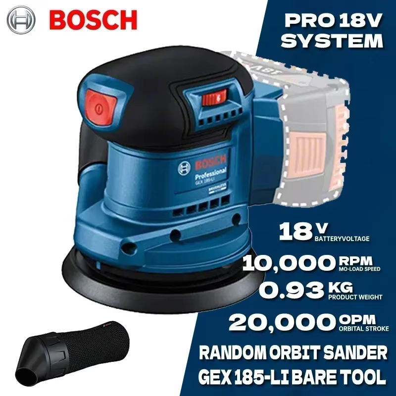 Ponceuse orbitale aléatoire sans fil BOSCH GEX 185-LI 18V