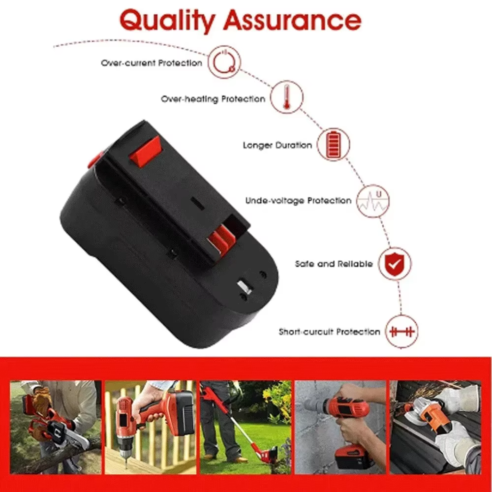 Batterie pour outil électrique 18V 6000mAh, pour Black & Decker A18 A1718 A18NH HPB18 HPB18-OPE FS1800CS FS1800D FS1800D-2 FS1800ID