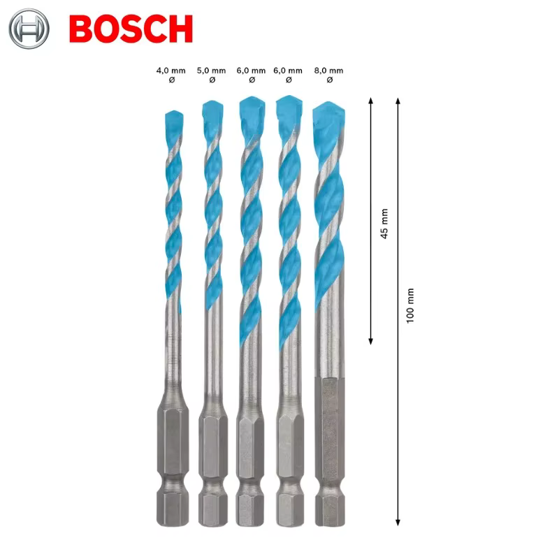 BOSCH 2608900585 5 pièces EXPERT HEX-9 jeu de forets multi-constructions pour perceuses à percussion accessoires