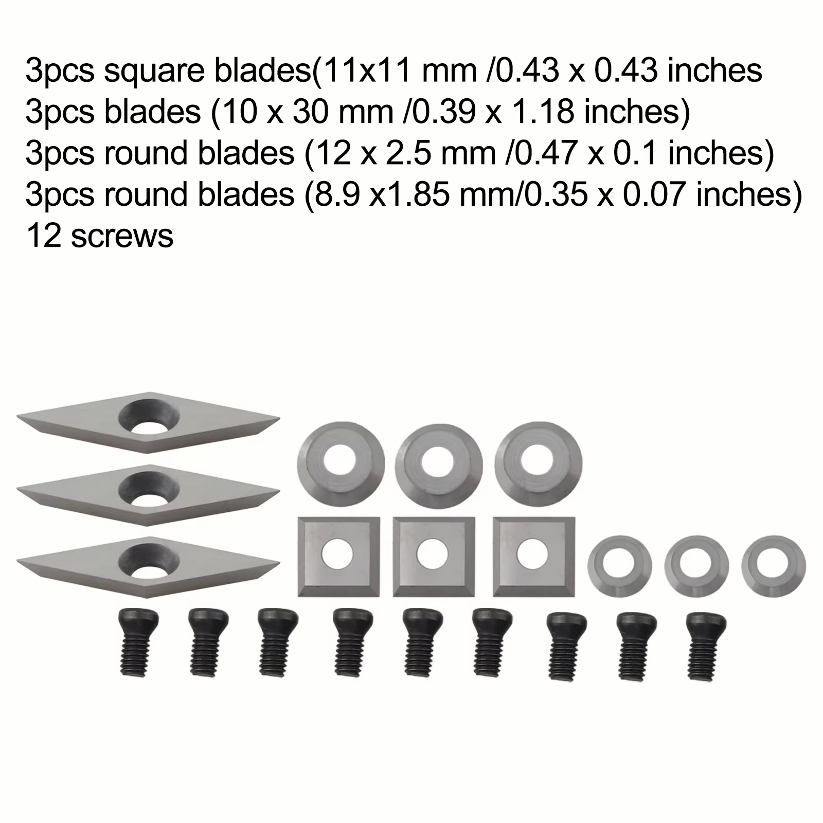 Ensemble d'inserts de coupe en carbure