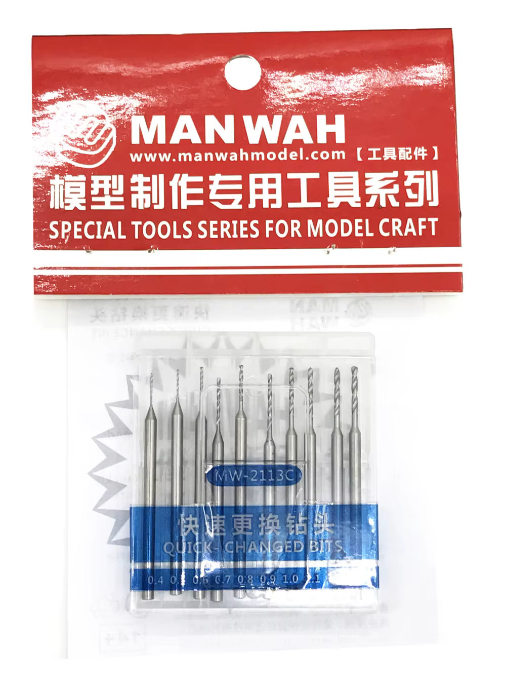 MANWAH 10 pièces/lot 0.4mm ~ 1.3mm forets à changement rapide (diamètre de tige: 2.35mm) pour modeleur passe-temps