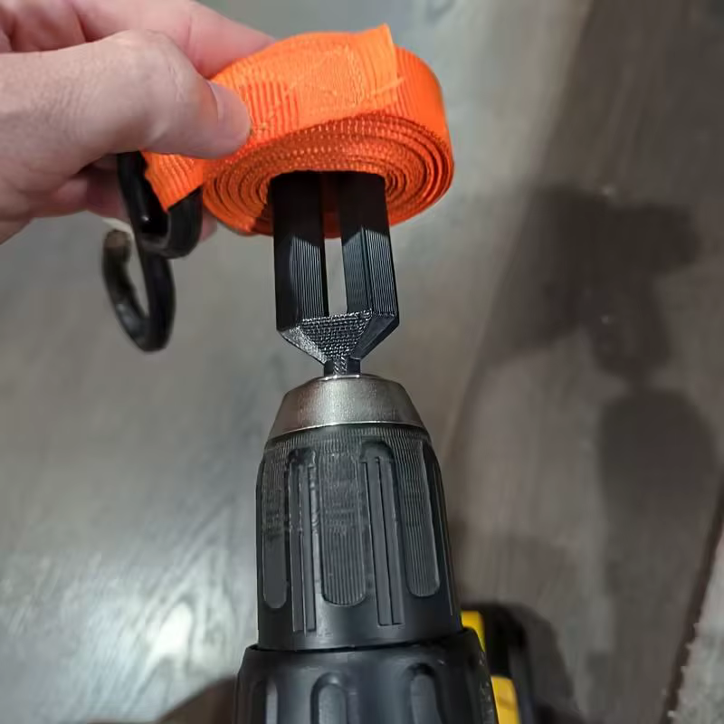 Lot de 2 enrouleurs de sangles à cliquet manuels – Fixation sur perceuse