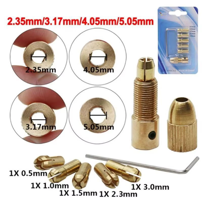 Embout mandrin à Clip auto-serrant en cuivre 652F, pour petite perceuse à main, pince en laiton pour le travail du bois,