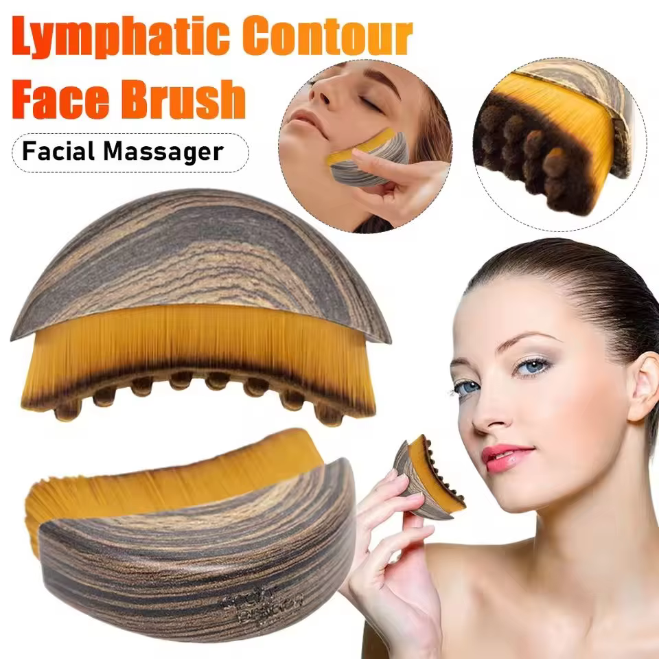 Brosse pour Contour lymphatique, Drainage lymphatique, réduit les poches, soulagement de la Fatigue, masseur Facial, outil de sculpture de la peau du menton
