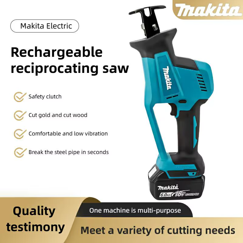 Scie sauteuse sans fil Makita DJR189 18V - Outil électrique rechargeable sans balais pour la coupe du bois et du métal