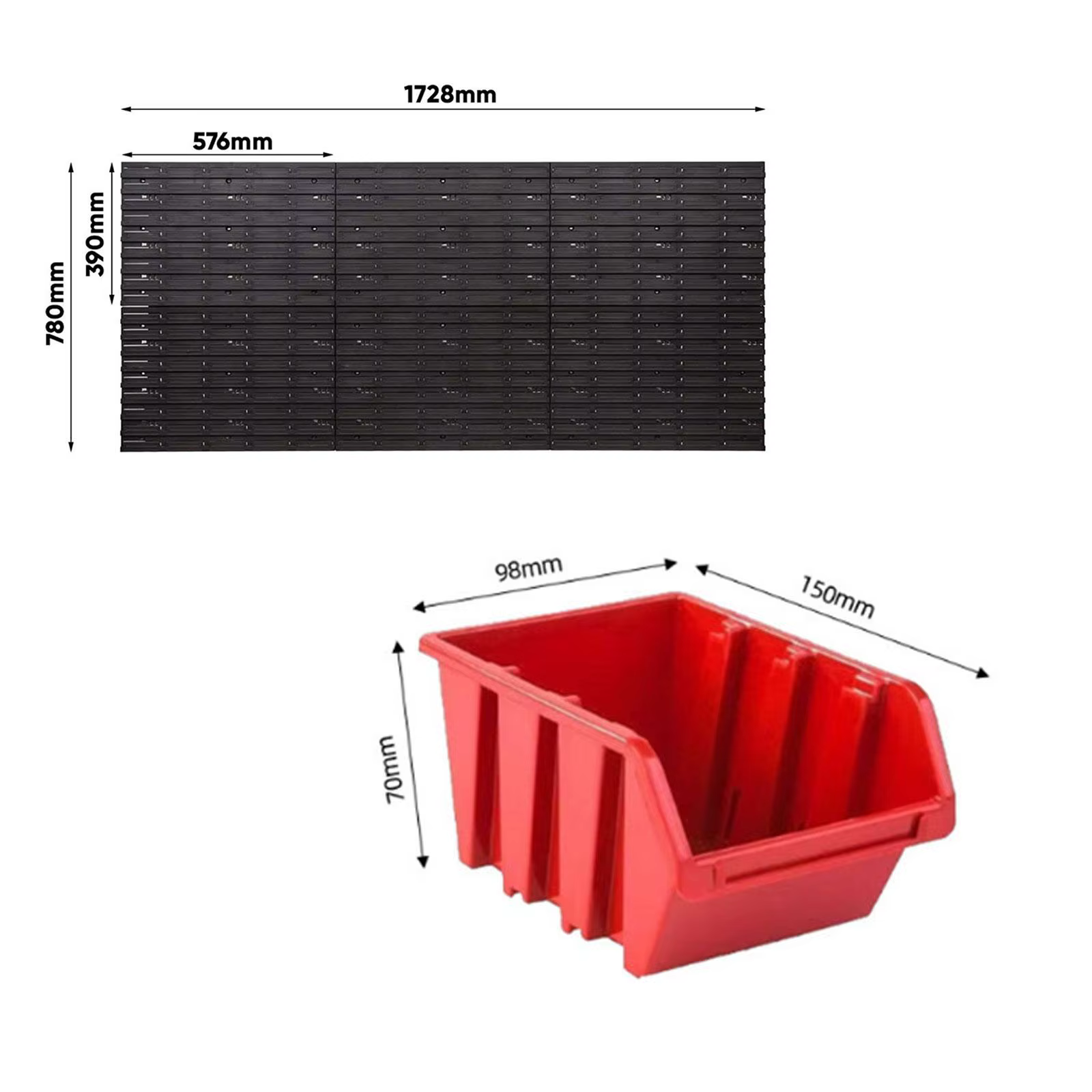 Organisateur d'outils mural en plastique ABS avec tiroirs pour garage et atelier